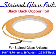 12580-Stained Glass Foil Black Back 3/16" 1.25 Mil