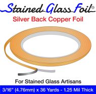 12587-Stained Glass Foil Silver Back 3/16" 1.25 Mil 