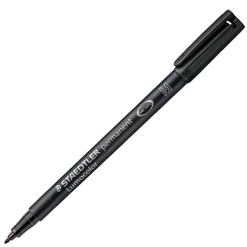 15120CS-Box Staedtler Black Lumocolor Permanent Pen, Medium Point 10ea.