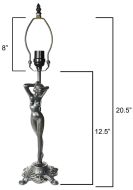 31900- Aphrodite Metal Lamp Base, Antique Bronze Finish with Gold Highlts, 20.5" Tall