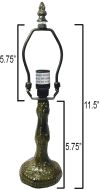 32009- Pompeii Metal Lamp Base, Antique Bronze Finish With Gold Highlts,11.5" Tall