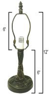 32013- Twisted Dragonfly Metal Lamp Base, Antique Bronze Finish & Gold Hghlts, 12" Tall