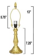 32017G- Lily Metal Lamp Base, Bright Gold Finish. 13"