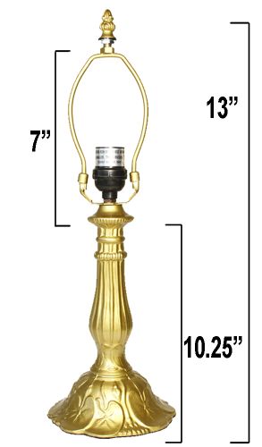 32043G- Lily Metal Lamp Base, Bright Gold Finish. 17.25" 