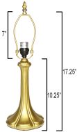 32045G- Nouveau Petal Metal Lamp Base, Bright Gold Finish, 17.25" Tall