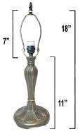 32048- Persian Metal Lamp Base, Dark Bronze Finish with Gold Highlts, 18"