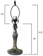 32049- Bysantine Metal Lamp Base, Antique Bronze Finish With Gold Highlts, 17.5" Tall