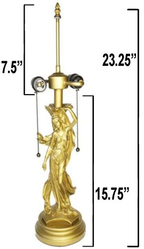 32063G- Lady Metal Lamp Base, Bright Gold Finish, 23.25"