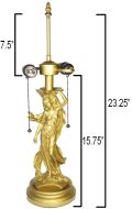 32063G- Lady Metal Lamp Base, Bright Gold Finish, 23-1/4" Tall