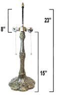 32074- Pompeii Metal Lamp Base, Dark Bronze Finish with Gold Highlts 24" 