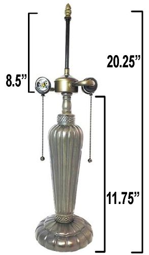 32086- Erin Metal Lamp Base, Antique Bronze Finish With Gold Highlts, 20-1/4"