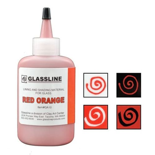 46089-Glassline Bottle Pen Red Orange