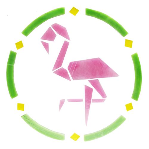 43635-Pre-Cut Stained Glass Flamingo