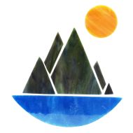 43639-Pre-Cut Stained Glass Mountains