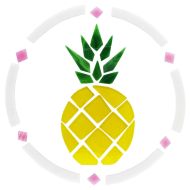 43640- Pre-Cut Stained Glass Pineapple