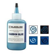 46099-Glassline Bottle Pen Carbon Blue