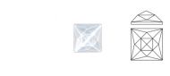 62415-Value 25MMx25MM Clear Square 20 Facets 