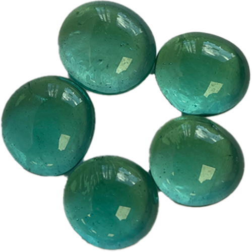 61008-Teal Glass Nuggets 3/4",  55 Pcs/Bag Appx. 12oz.Bag