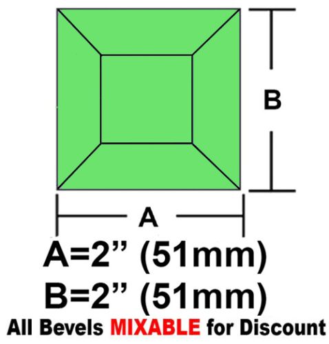 63263-Lt. Green Square Bevel 2"