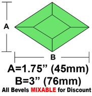 63270-Lt. Green Diamond Bevel 1-3/4"x3" 