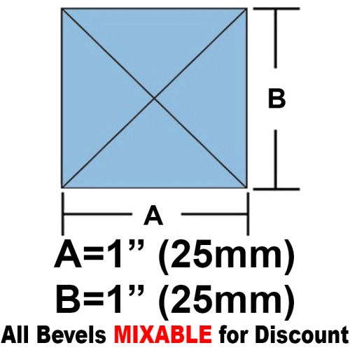 63305-Lt. Blue Square Peaked Bevel 1"