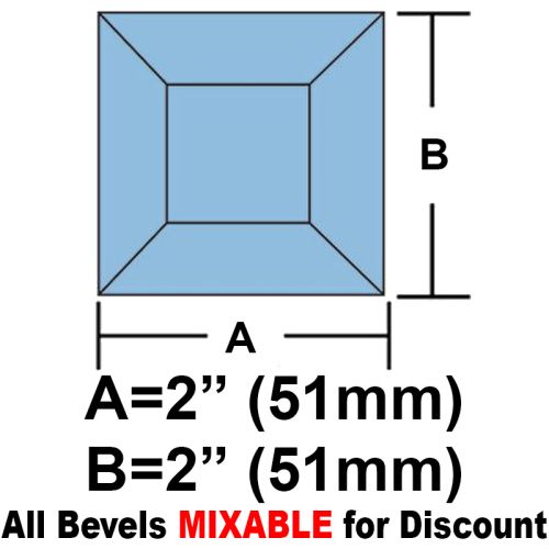 63315-Lt. Blue Square Bevel 2"