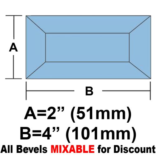 63330-Lt. Blue Rec. Bevel 2"x 4"