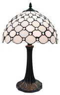 83121-Stone Stained Glass Lamp with Satin Bronze Finish Base