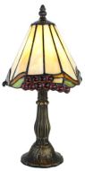 83130 - Grape Boudoir Stained Glass Lamp with Satin Bronze Finish Base