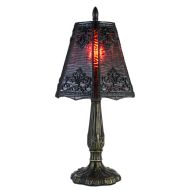83135 - Gothic Boudoir Stained Glass Lamp with Satin Bronze Finish Base