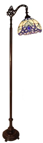 83161-Blue Pedestal Stained Glass Floor Lamp