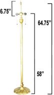 85002G- Pedestal Floor Metal Lamp Base, Bright Gold Finish, 64.75" 