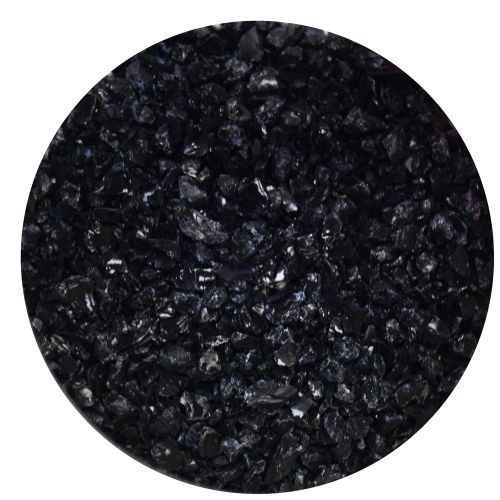 BU010292F- Bullseye Frit Medium Blue Black 5oz Jar - 90 COE