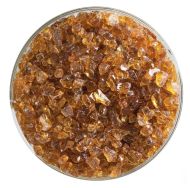 BU113793F- Bullseye Frit Coarse Medium Amber Transparent 5oz Jar - 90 COE 