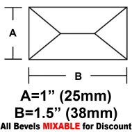 BV115-Rec.Peaked Bevel 1"x1.5"