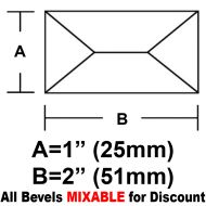 BV12-Rec.Peaked Bevel 1"x2"