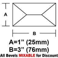 BV13-Rec.Peaked Bevel 1"x3"