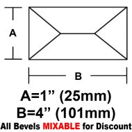 BV14-Rec.Peaked Bevel 1"x4"