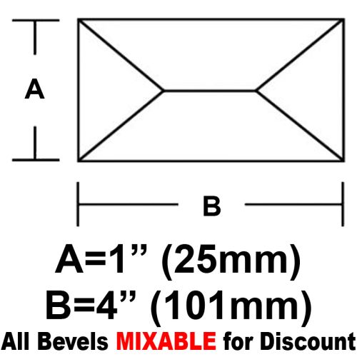 BV14-Rec.Peaked Bevel 1"x4"