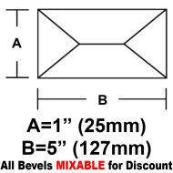 BV15-Rec.Peaked Bevel 1"x5"