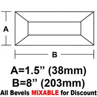 BV158-Rec.Bevel 1.5"x 8" 