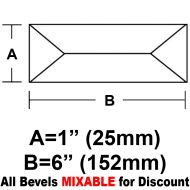 BV16-Rec.Peaked Bevel 1"x 6" 