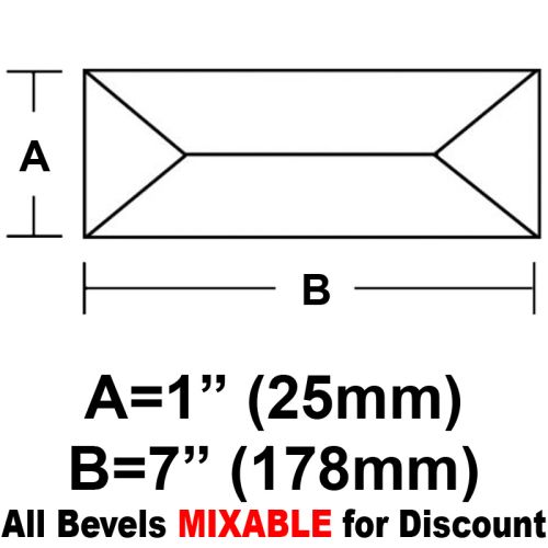 BV17CS-Case 360ea. Rec.Peaked Bevel 1"x7" 