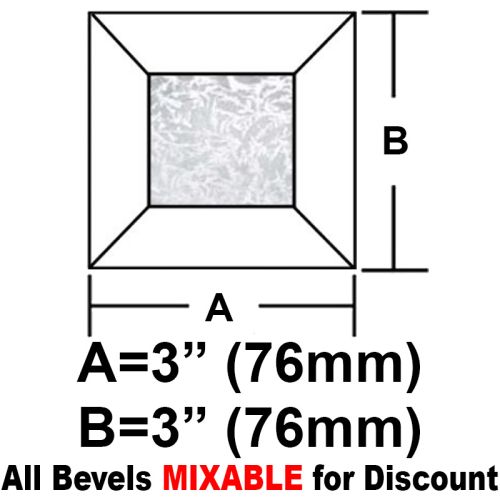 BV33G-Glue Chip Square Bevel 3" 