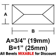 BV341-Rec.Peaked Bevel 3/4"x1"