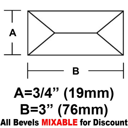 BV343CS-Case 900ea. Rec.Peaked Bevel 3/4"x3" 