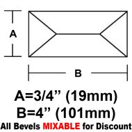 BV344-Rec.Peaked Bevel 3/4"x4"