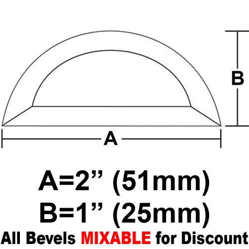 BVHR2-Half Circle Bevel 2"x1"