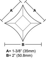 BVPS15-Pointed Star Bevel 1-3/8"x1-3/8"x2"