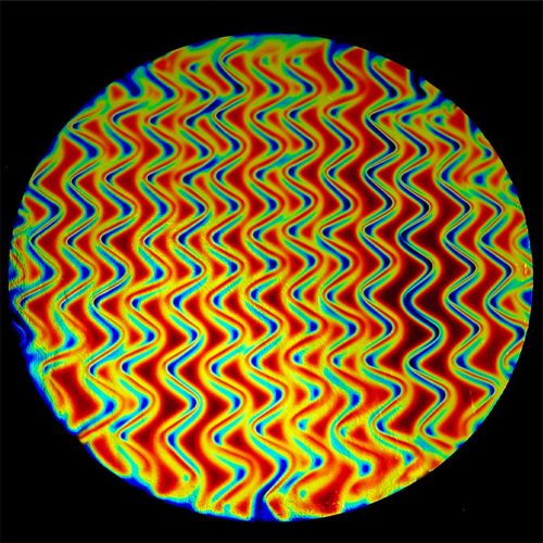 DC663C-CBS Dichroic Black Twizzle Dark Red 4"x4.75"- 96 COE